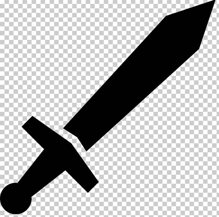 Sword Computer Icons PNG, Clipart, Angle, Black, Black And White, Cold Weapon, Computer Icons Free PNG Download