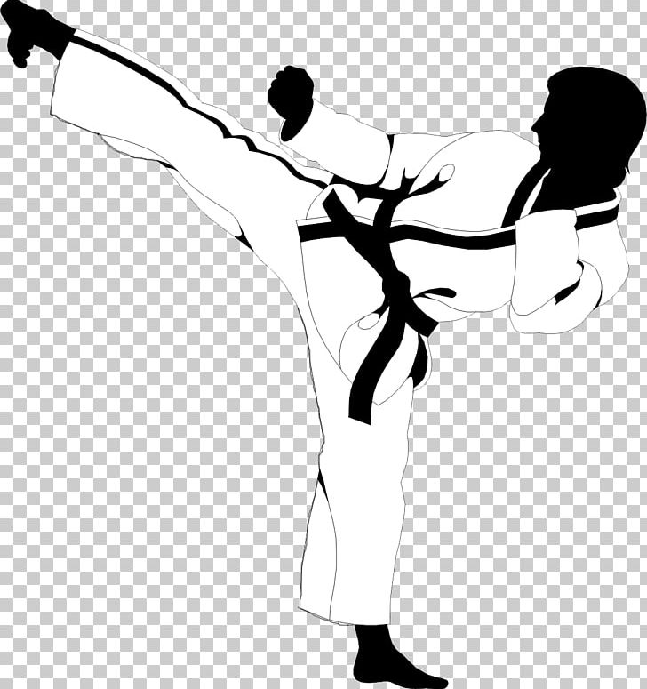 Karate Martial Arts Flying Kick Sport PNG, Clipart, Aikido, Arm, Art, Black And White, Branch Free PNG Download