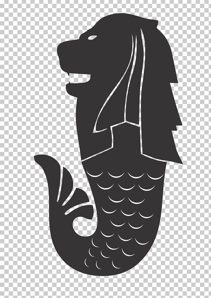 Merlion Park Hainanese Curry Rice Mermaid Flag Of Singapore PNG, Clipart, Black, Black And White, Fictional Character, Flag Of Singapore, Hawker Centre Free PNG Download