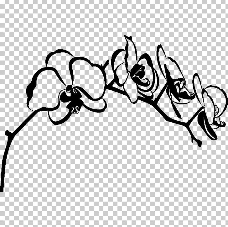 Orchids Silhouette Drawing PNG, Clipart, Animals, Area, Art, Artwork, Black Free PNG Download