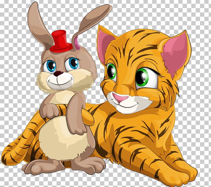 Tiger Hare Felidae Cat Rabbit PNG, Clipart, Animal, Animals, Art, Big Cats, Bunnies Free PNG Download