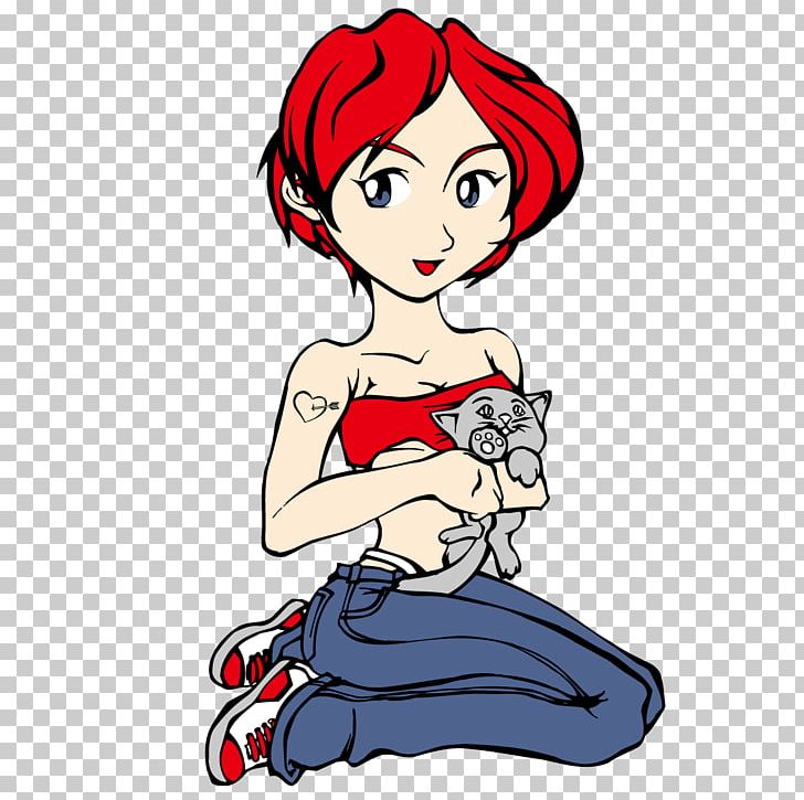 Cat Drawing Euclidean PNG, Clipart, Animals, Anime Girl, Arm, Beauty, Boy Free PNG Download