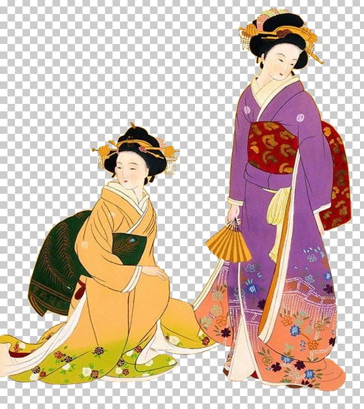 Japan Wa Ukiyo-e Geisha PNG, Clipart, Anime Character, Art, Cartoon Character, Characters, Costume Free PNG Download
