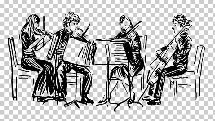 String Quartet String Instruments Music PNG, Clipart, Arm, Art, Black And White, Cartoon, Communication Free PNG Download