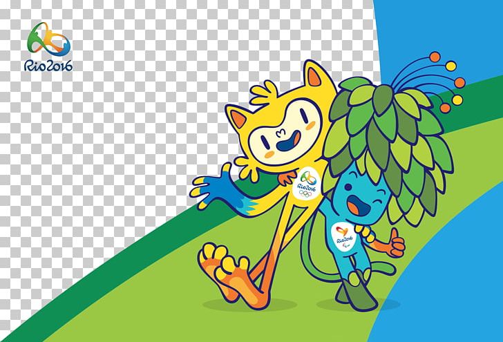2016 Summer Olympics 2016 Summer Paralympics Rio De Janeiro Mascot Vinicius And Tom PNG, Clipart, 2016 Olympic Games, Cartoon, Fictional Character, Grass, Leaf Free PNG Download