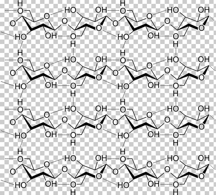 Cellulose Structure Hydrogen Bond Carbohydrate Polysaccharide PNG, Clipart, Angle, Auto Part, Black And White, Bond, Carbohydrate Free PNG Download