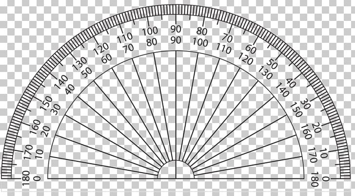 Protractor Geometry Mathematics Measurement Degree PNG, Clipart, Angle, Area, Bicycle Part, Black And White, Circle Free PNG Download