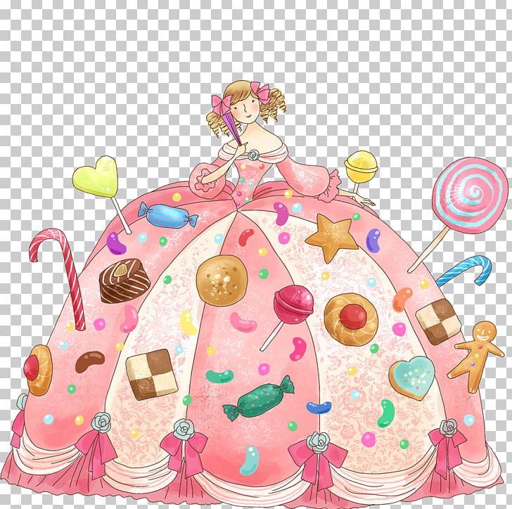 A Little Princess Cartoon Illustration PNG, Clipart, Animation, Art, Birt, Birthday Cake, Cake Free PNG Download