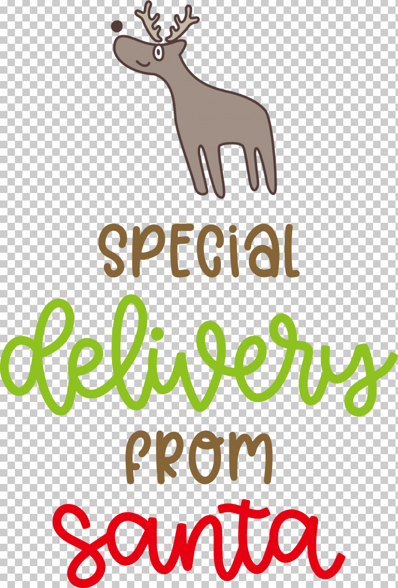Special Delivery From Santa Santa Christmas PNG, Clipart, Antler, Biology, Christmas, Deer, Line Free PNG Download