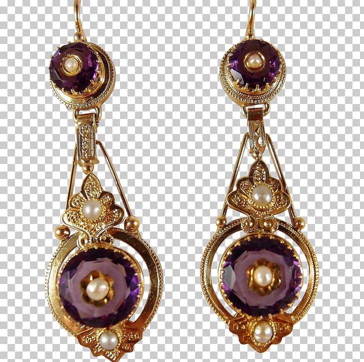 Earring Amethyst Victorian Era Jewellery Necklace PNG, Clipart, Amethyst, Chain, Charms Pendants, Clothing Accessories, Colored Gold Free PNG Download