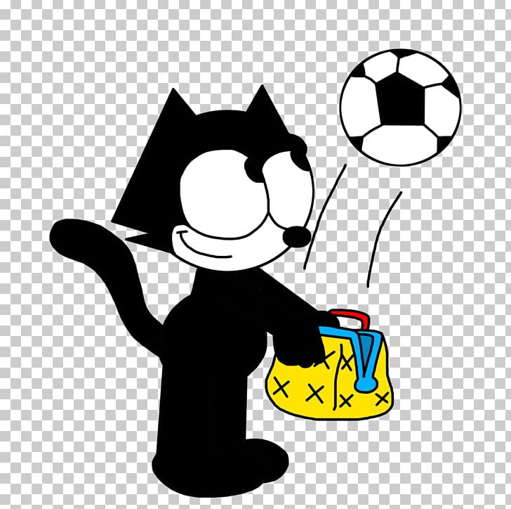 Felix The Cat Football Cartoon PNG, Clipart, Animals, Area, Artwork, Ball, Black And White Free PNG Download