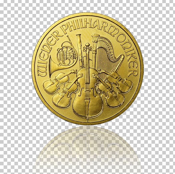 Coin Gold Vienna Philharmonic Silver PNG, Clipart, American Gold Eagle, Austrian Mint, Brass, Canadian Gold Maple Leaf, Coin Free PNG Download