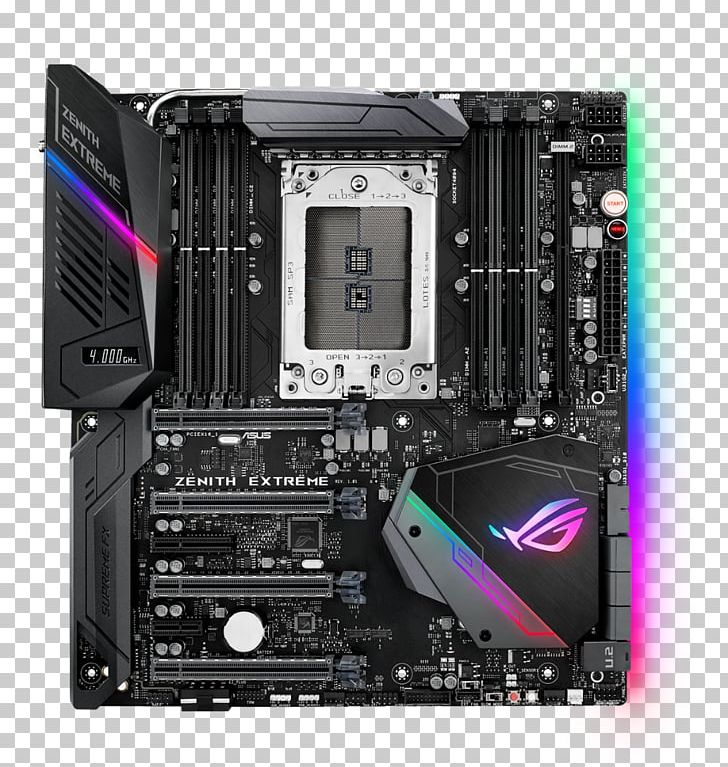 Mainboard Asus ROG Zenith Extreme PC Base AMD TR4 Form Factor E ASUS ROG ZENITH EXTREME PNG, Clipart, Asus, Computer Hardware, Electronic Device, Electronics, Motherboard Free PNG Download