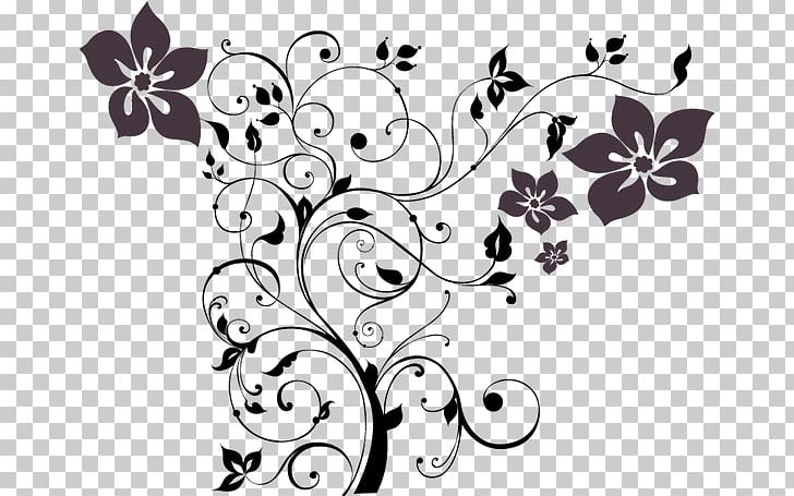 Floral Design Wall Decal Sticker PNG, Clipart, Art, Black, Branch, Flower, Leaf Free PNG Download