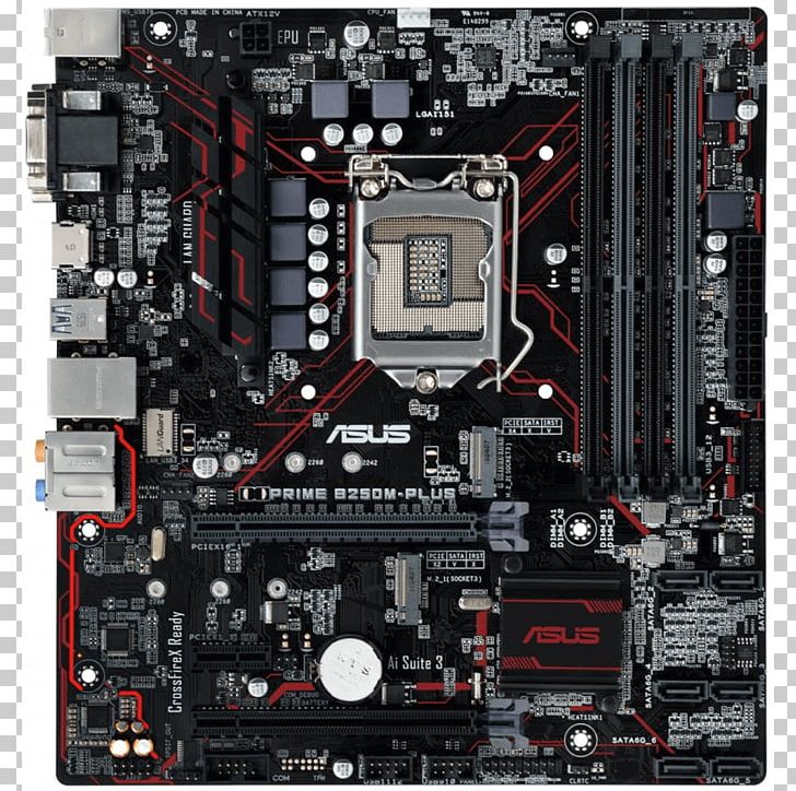 Intel Asus PRIME B250M-PLUS Motherboard LGA 1151 MicroATX PNG, Clipart, Asus, Asus Prime B250ma, Atx, Computer, Computer Accessory Free PNG Download