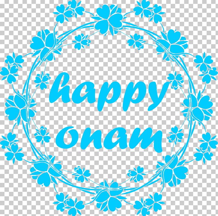 2018 Happy Onam Text. PNG, Clipart, Aqua, Area, Art, Art Nouveau Designs, Blue Free PNG Download