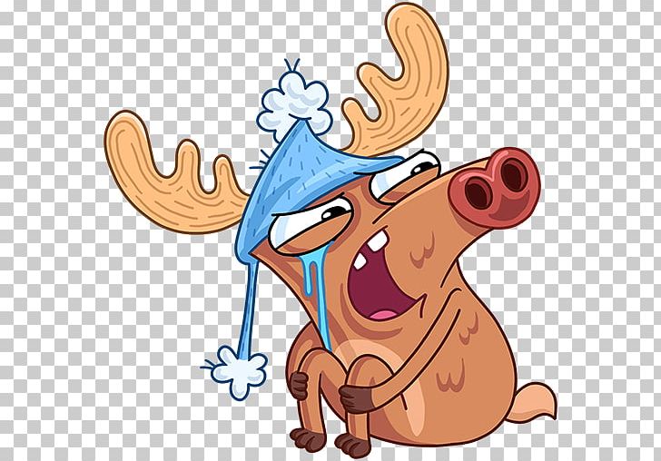Reindeer VK Sticker PNG, Clipart, Art, Bbcode, Cartoon, Deer, Fictional Character Free PNG Download