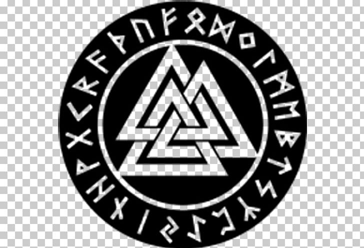 Odin Viking Age Valknut Runes Norse Mythology PNG, Clipart, Area, Badge, Black And White, Brand, Circle Free PNG Download