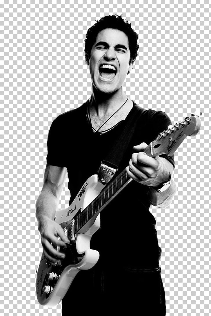 Darren Criss Blaine Anderson Kurt Hummel Glee Silly Love Songs PNG, Clipart, Guitar Accessory, Guitarist, Microphone, Miscellaneous, Monochrome Photography Free PNG Download