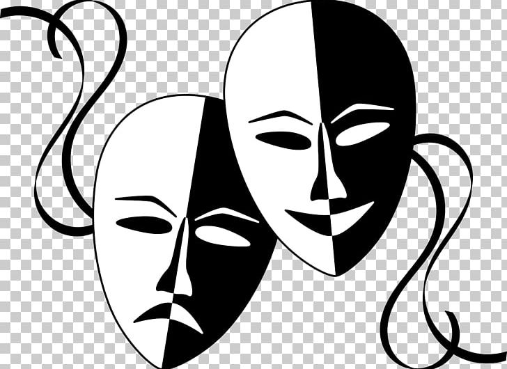 Theatre Drama Mask PNG, Clipart, Artwork, Black, Black And White, Cheek, Drama Free PNG Download