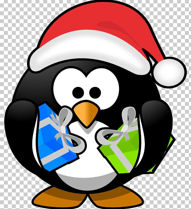 Santa Claus Penguin Christmas PNG, Clipart, Artwork, Beak, Bird, Christmas, Christmas Gift Free PNG Download