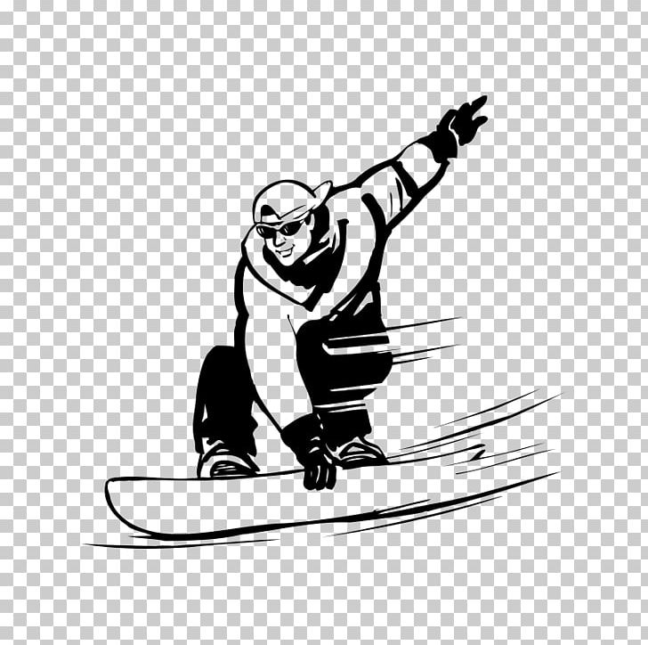 Winter Sport Sticker Snowboarding PNG, Clipart, Angle, Black, Fictional Character, Hand, Logo Free PNG Download