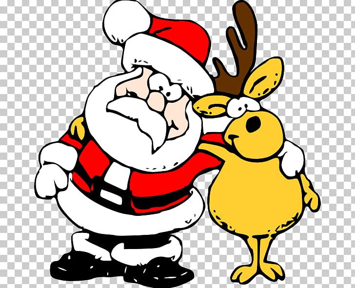 Santa Claus Reindeer Rudolph PNG, Clipart, Animation, Art, Artwork, Beak, Black And White Free PNG Download