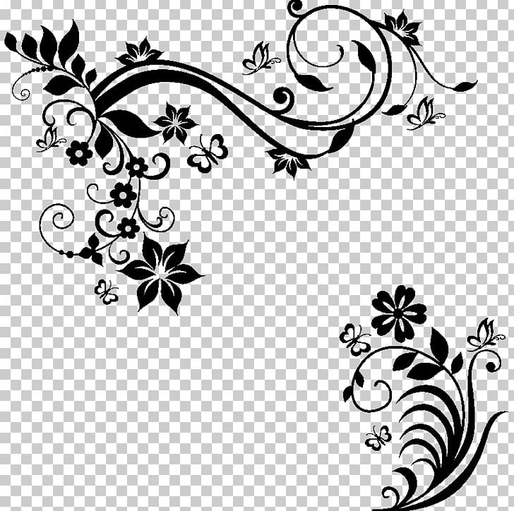 Floral Design Baroque Sticker Flower Art PNG, Clipart, Adhesive, Art, Artwork, Baroque, Black Free PNG Download