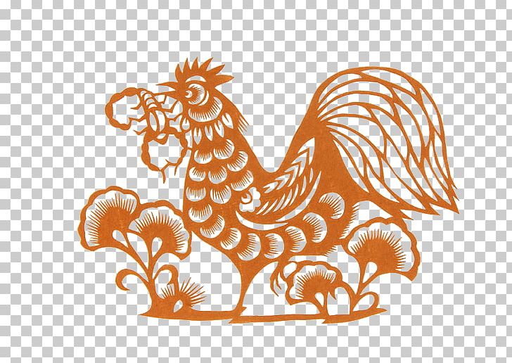 Papercutting Chicken Rooster Chinese New Year PNG, Clipart, Animals, Bird, Chicken, Chinese Paper Cutting, Chinese Style Free PNG Download