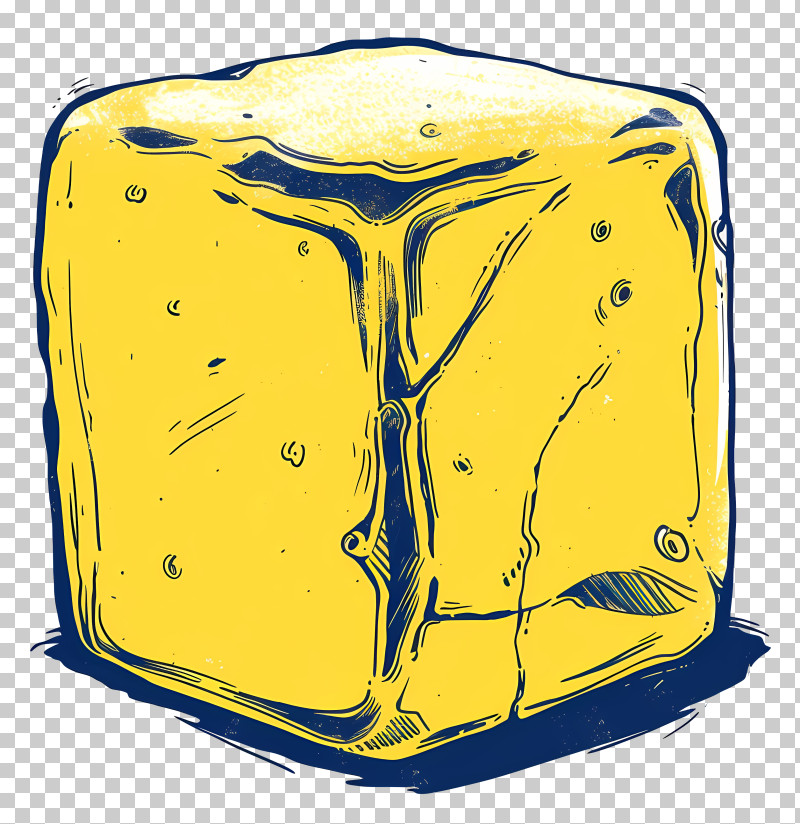 Cube - Yellow Ice Cube Illustration PNG