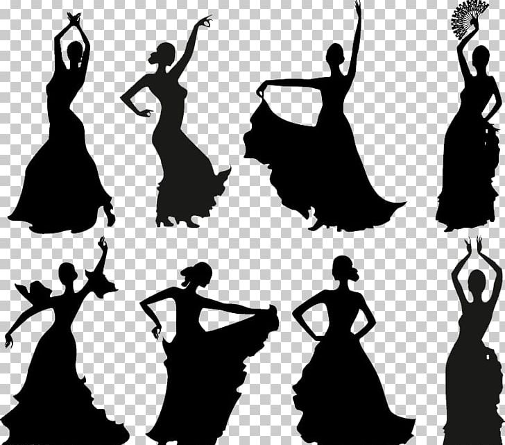 Dance Flamenco Silhouette Mural PNG, Clipart, Animals, Art, Ballet Dancer, Black And White, Castanets Free PNG Download