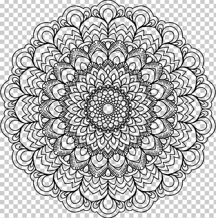 Mandala Drawing Coloring Book PNG, Clipart, Area, Art, Black And White, Child, Circle Free PNG Download