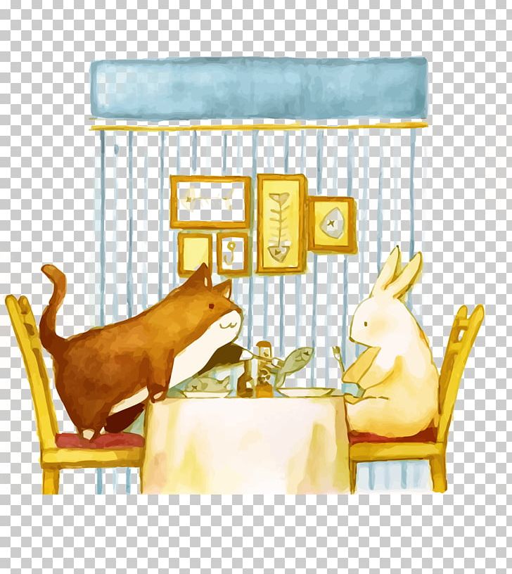 Cartoon Illustration PNG, Clipart, Animals, Art, Cat, Cat Vector, Chair Free PNG Download