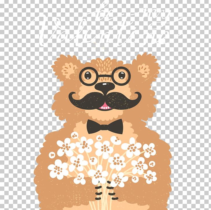 Bear Flower Bouquet Valentines Day Illustration PNG, Clipart, Animal Illustration, Animals, Carnivoran, Cartoon, Cartoon Animals Free PNG Download