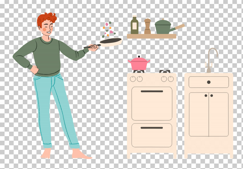 Cooking Kitchen PNG, Clipart, Behavior, Cartoon, Cooking, Furniture, Human Free PNG Download