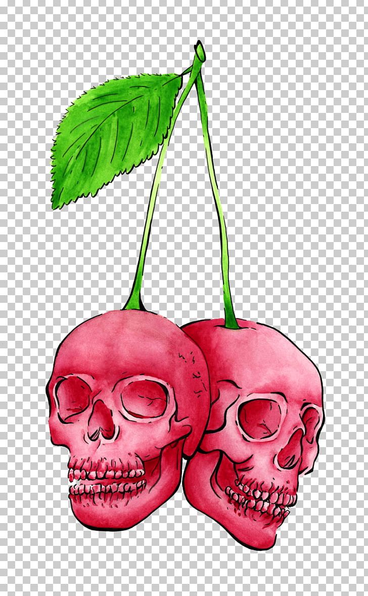 Skull Cherry Bone Food PNG, Clipart, Bone, Cherry, Flower, Flowering Plant, Food Free PNG Download