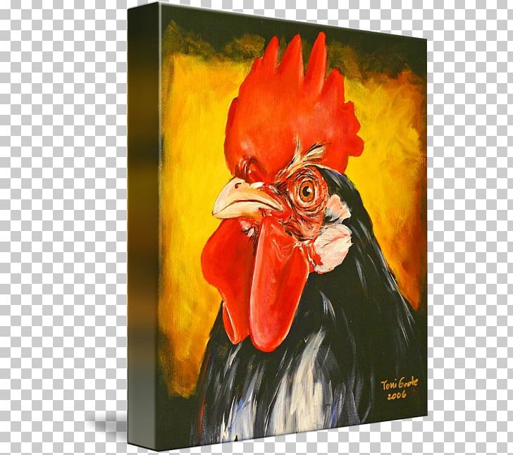 Rooster Chicken Oil Painting Acrylic Paint PNG, Clipart, Acrylic Paint, Art, Beak, Bird, Canvas Free PNG Download