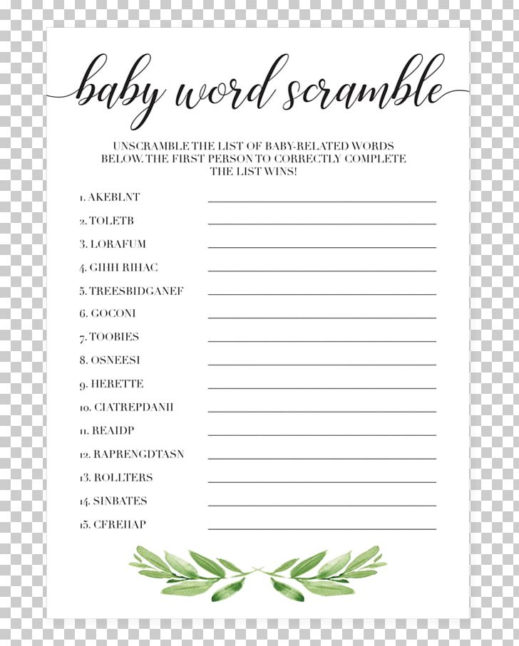 Baby Shower Nursery Rhyme Game PNG, Clipart, Baby Shower ...