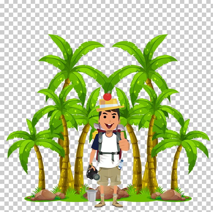 Coconut Tree Flat Design PNG, Clipart, Arecaceae, Art, Business Man, Cartoon, Coconut Free PNG Download