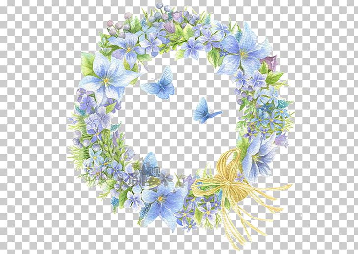 Floral Design Wreath Butterfly Fairy Garland PNG, Clipart, Blue, Blue Abstract, Blue Background, Blue Eyes, Blue Flower Free PNG Download