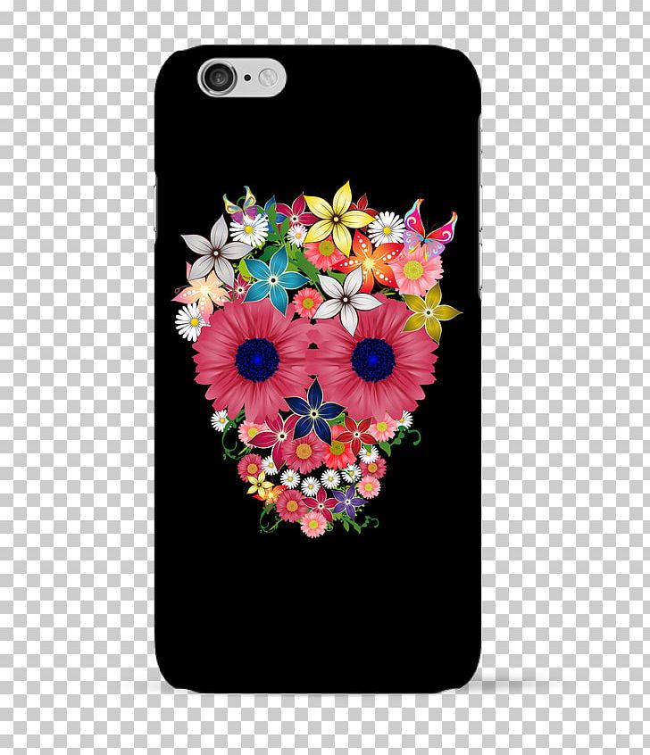IPhone 6 Skull Calavera Floral Design T-shirt PNG, Clipart, Calavera, Chrysanths, Cut Flowers, Face, Fantasy Free PNG Download