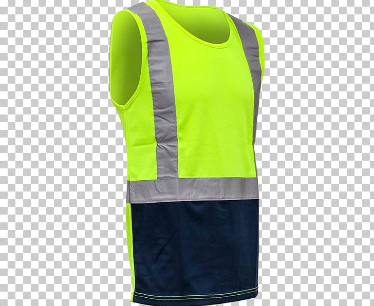 Gilets High-visibility Clothing T-shirt Sleeveless Shirt Retroreflective Sheeting PNG, Clipart, Active Tank, Clothing, Gilets, Green, Highvisibility Clothing Free PNG Download