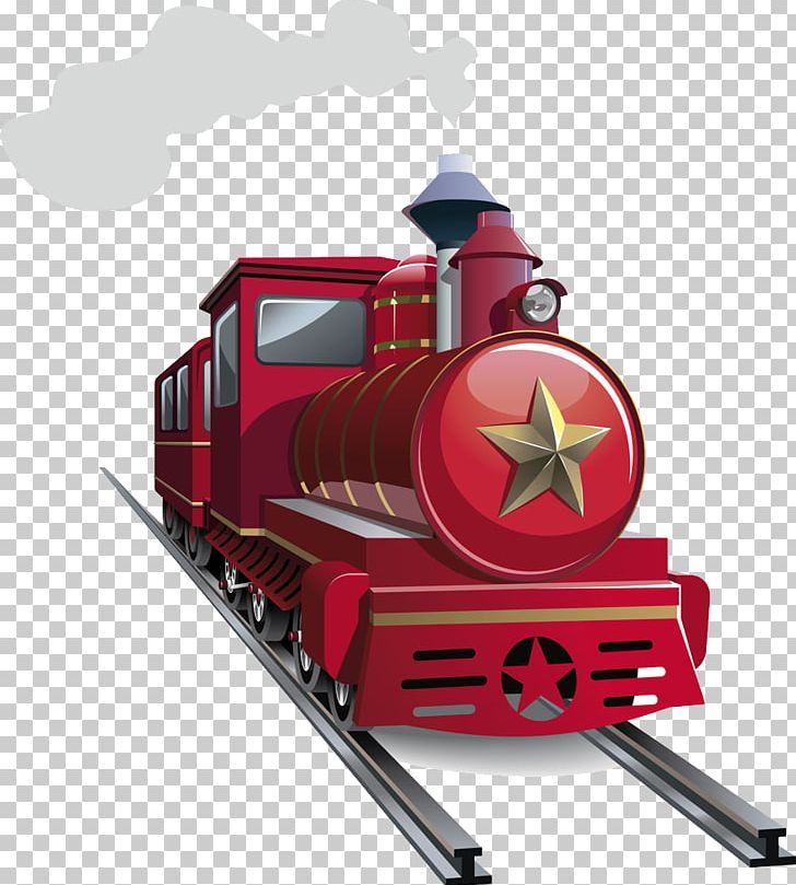 Train Rail Transport Steam Locomotive PNG, Clipart, Cartoon, Creative, Drawing, Hand, Hand Painted Free PNG Download