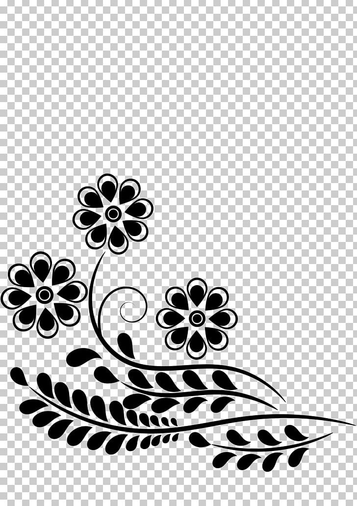 Floral Design Flower PNG, Clipart, Art, Black, Black And White, Branch, Circle Free PNG Download