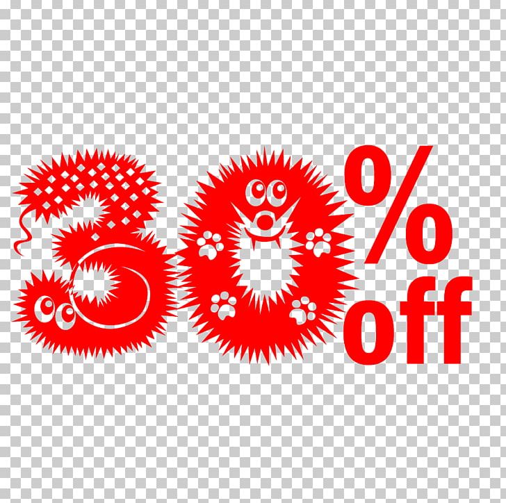 Cute Hairy Halloween 30% Off Discount Tag. PNG, Clipart, Art, Brand, Circle, Flower, Line Free PNG Download
