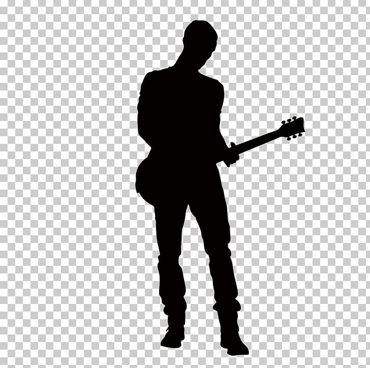 Guitarist Silhouette PNG, Clipart, Acoustic Guitar, Angle, Bass Guitar, Black And White, Electric Guitar Free PNG Download