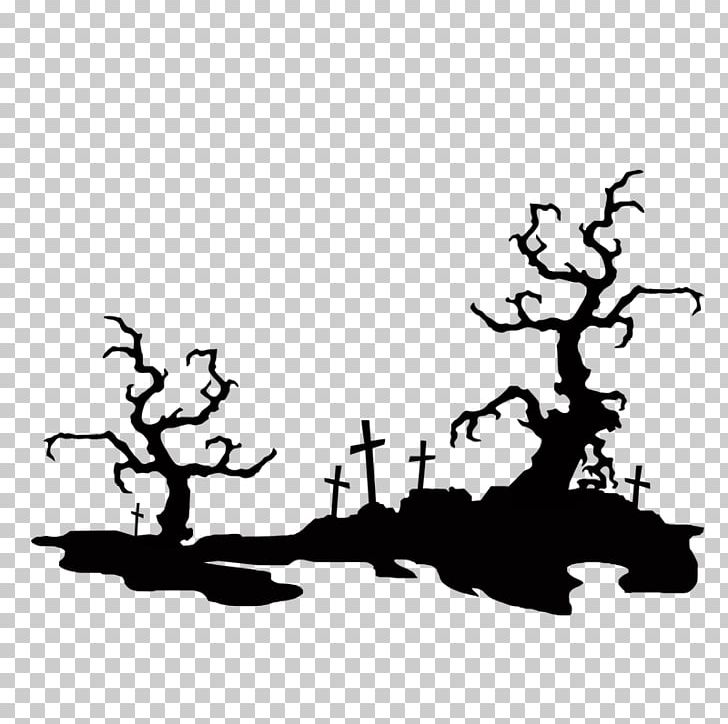 Portable Network Graphics Cemetery PNG, Clipart, Art, Black And White, Branch, Cemetery, Deer Free PNG Download