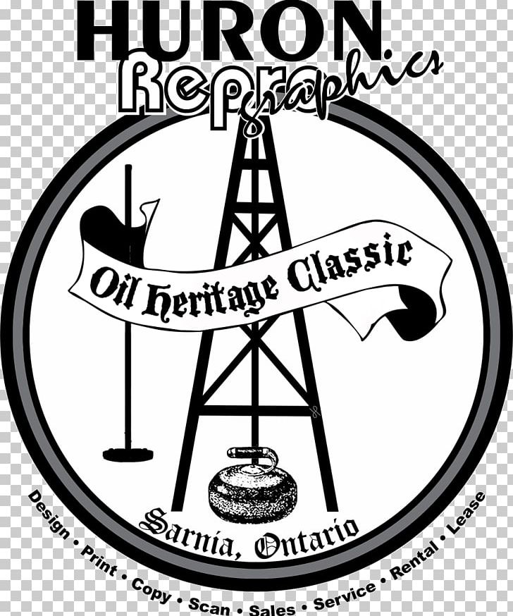 Logo Sarnia Curling Petroleum Brand PNG, Clipart, Area, Artwork, Black And White, Brand, Competitive Free PNG Download