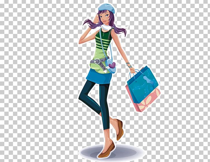 Shopping Cartoon - Cartoon Women Shopping png download - 1198*1298