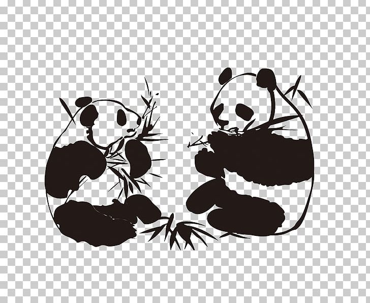 Giant Panda Wall Decal Sticker Bamboo PNG, Clipart, Animal, Animals, Baby Panda, Bear, Black Free PNG Download